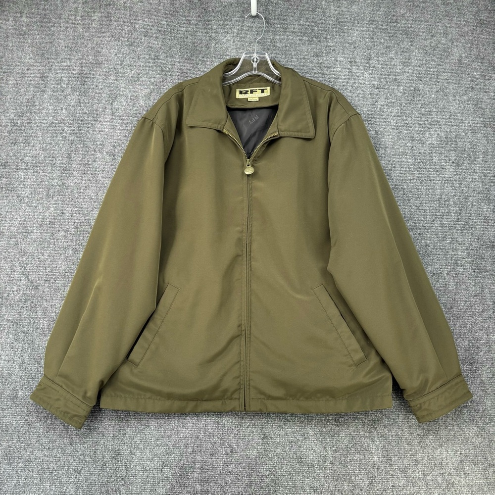 RFT Rainforest Green Down Filled Lined Jacket Men’s Large Outdoors Full Zip
